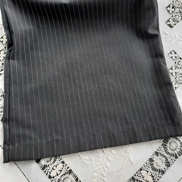 Pinstripe Suit Pants & Top Vintage Poly Fabric - Picture 7 of 11